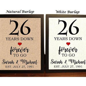 26th Anniversary Gift | 26th Wedding Anniversary Gift | Gift for 26th Anniversary | 26 Years Down Forever to Go | 26 Years of Marriage