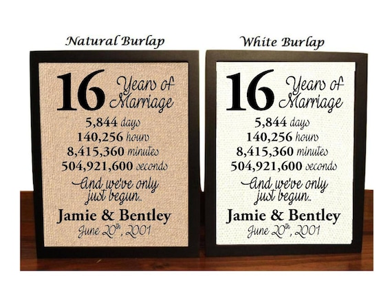 16 Year Anniversary Gift for Wife, 16 Year Anniversary Gifts, 16 Year  Wedding Anniversary Gift Ideas, 16th Anniversary Gift for Her 