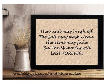 The Sand May Brush Off Sign | Beach Sign | Beach House Decor | Beach House Wall Decor | Beachy Sign | Memories | Tan | Salt | Sand