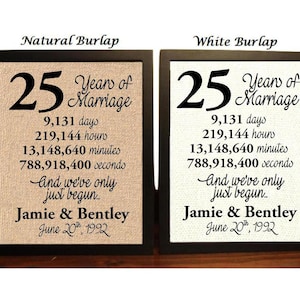 25th Anniversary | 25 Year Anniversary | 25th Anniversary Gift | 25 Years Together | 25th Anniversary gift her | Minutes | Seconds | Hours image 1