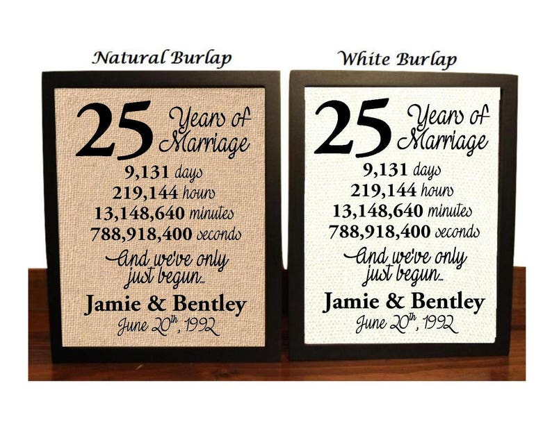 25th Anniversary | 25 Year Anniversary | 25th Anniversary Gift | 25 Years Together | 25th Anniversary gift her | Minutes | Seconds | Hours image 1