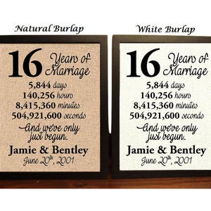 16th Wedding Anniversary | 16 Year Wedding Anniversary | 16th Wedding Anniversary Gift | 16 Years Together |  Best Wedding Anniversary Gift