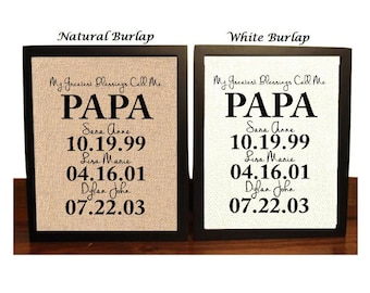 Birthday Gift for Papa, Personalized Gift for Papa, Father's day Gift DAD Christmas, My Greatest Blessings Call Me Papa, Family Date Sign