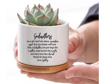 Gift for Godmother Personalized Godmother Gift Custom Succulent Pot from Godchild Godson Goddaughter Mother’s Day Gift Birthday gift