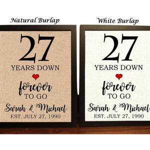 27th Anniversary Gift | 27th Wedding Anniversary Gift | Gift for 27th Anniversary | 27 Years Down Forever to Go | 27 Years of Marriage