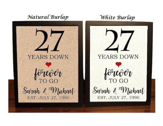 27th Anniversary Gift 27th Wedding Anniversary Gift Gift for 27th