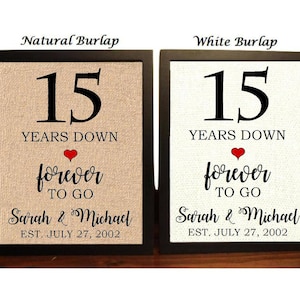 15th Anniversary Gift | 15th Wedding Anniversary Gift | Gift for 15th Anniversary | 15 Years Down Forever to Go | 15 Years of Marriage