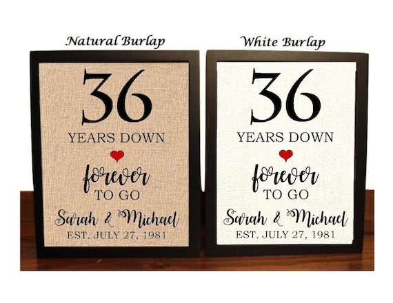 36 Year Anniversary Gift Personalized 36th Wedding Anniversary Present