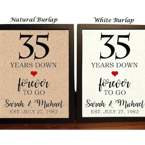 35th Anniversary Gift | 35th Wedding Anniversary Gift | Gift for 35th Anniversary | 35 Years Down Forever to Go | 35 Years of Marriage
