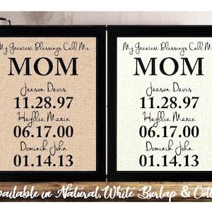 Mothers Day Gift for Mom from Daughter Birthday Gift for Mom Personalized for MOM Mothers Day Gift Idea My Greatest Blessings Call Me Mom