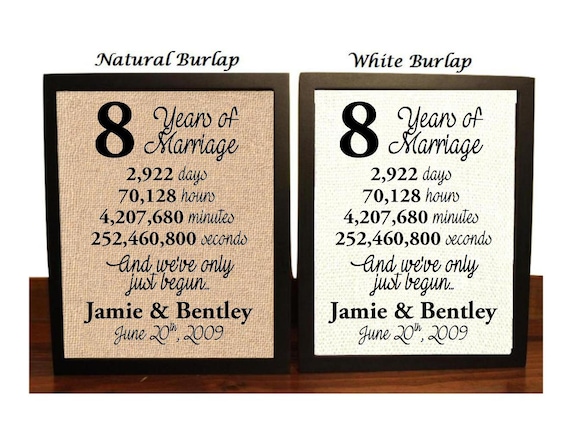 8th Anniversary | 8 Year Anniversary | 8th Anniversary Gift | 8