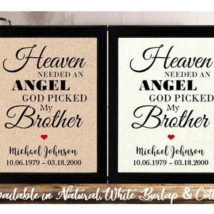 Sympathy Gifts for Brother | Brother Memorial | Personalized Loss of Brother Sign | Brother Passed Away | Brother Condolence | Funeral