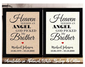 Sympathy Gifts for Brother | Brother Memorial | Personalized Loss of Brother Sign | Brother Passed Away | Brother Condolence | Funeral