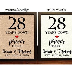 28th Anniversary Gift | 28th Wedding Anniversary Gift | Gift for 28th Anniversary | 28 Years Down Forever to Go | 28 Years of Marriage