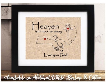 Personalized Sympathy Gift | Heaven isn't too Far Away | Loss of Child Miscarriage | Bereavement gift | Condolence Gift | Loss of Mom Dad