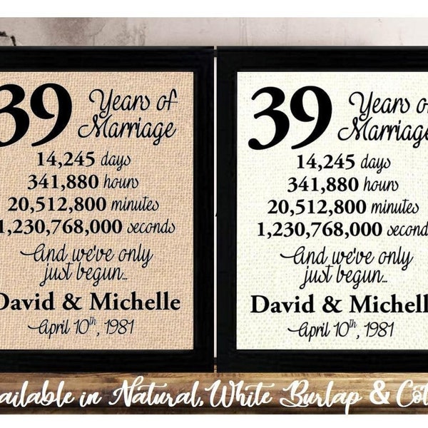 39th Wedding Anniversary Gift 60  Gift Ideas for 2024