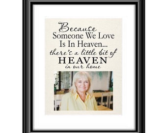 Sympathy Memorial Gift Loss of Mother In Memory of Father Because someone we love is in Heaven Grandma Passed Away Wedding Memorial Sign