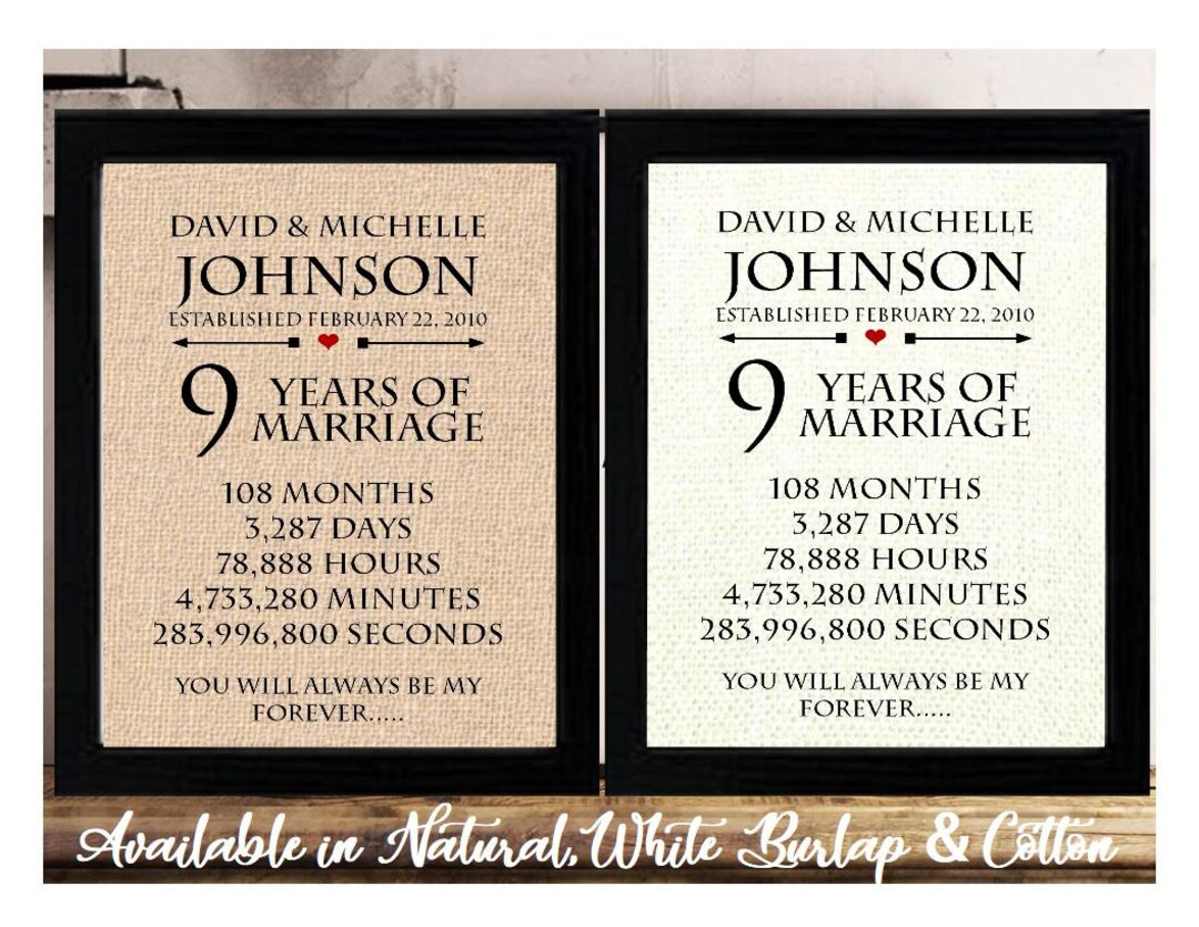 9 Years of Marriage 9th Anniversary Wedding Gift for Wife Wedding — free download
