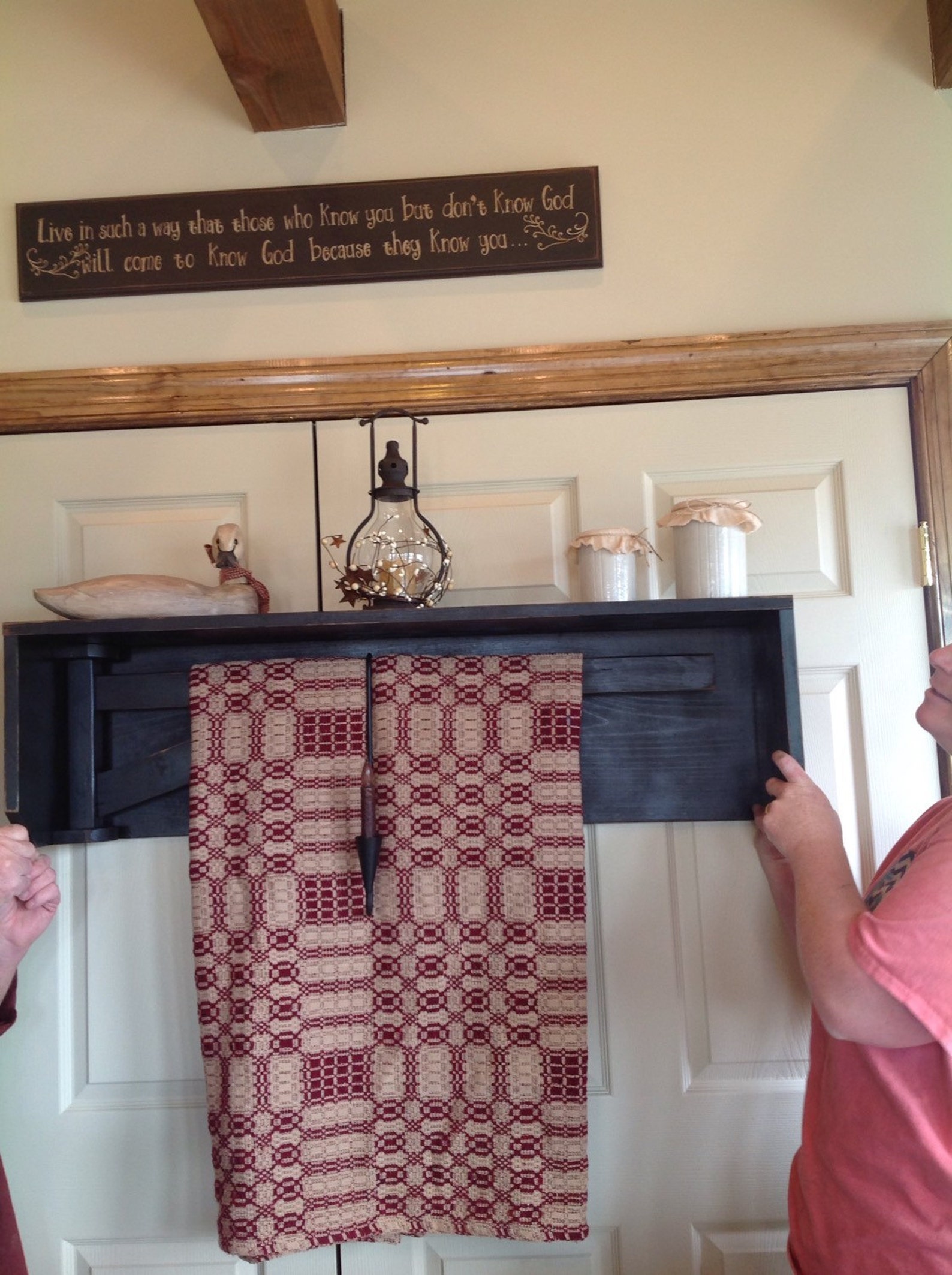 Blanket Crane Wall Shelf Country Primitive Wall Shelf Etsy