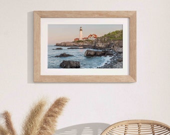 portland head lighthouse, fort williams, cape elizabeth, portland, maine, new england, photography, fine art print, beach house decor