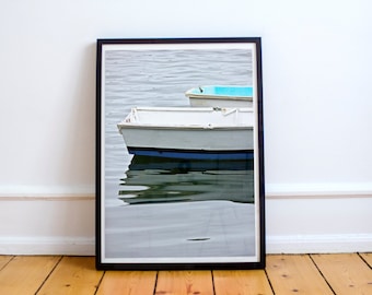 dinghys, boats, nautical, water, reflection, cape cod, massachusetts, new england, photography, fine art print