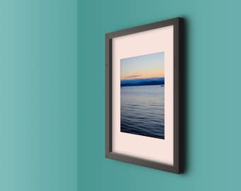 lake champlain, burlington, vermont, green mountains, sunset, summer, new england, lake house decor, photography, fine art print