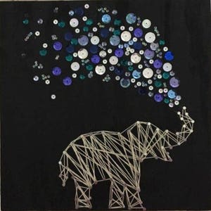 Dal  Colorful Elephant String Art Painting