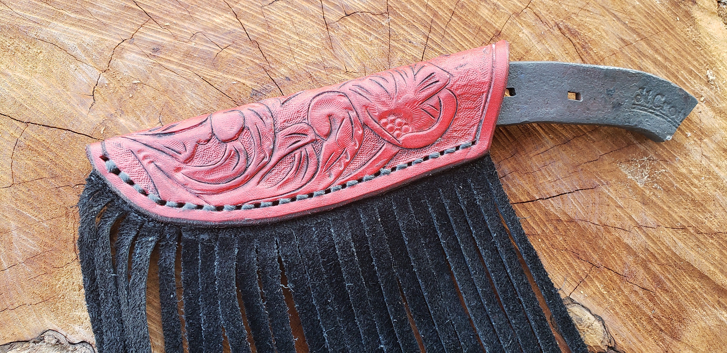 Horseshoe Knife With Hand Carved Sheath Etsy