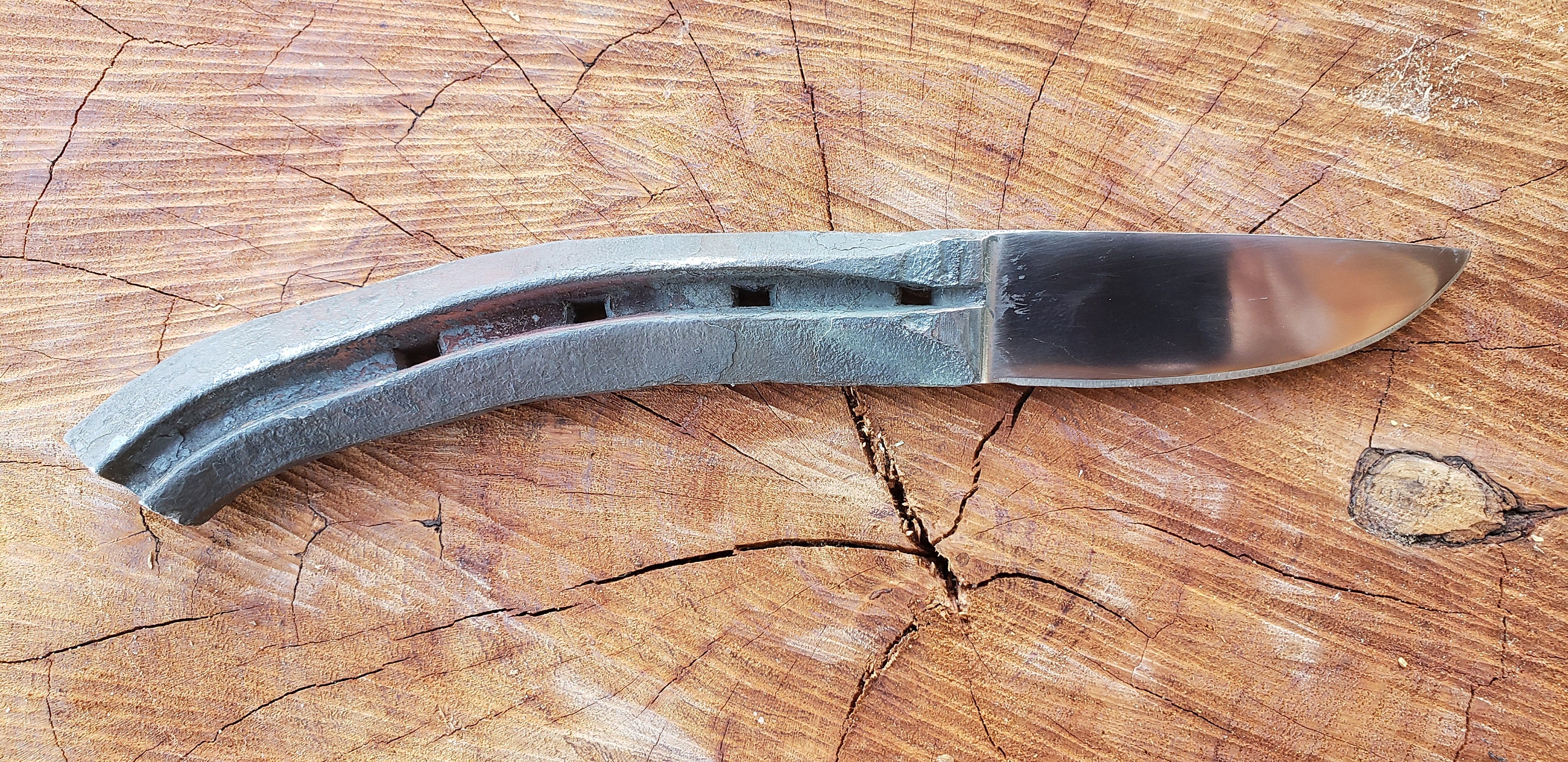 Horseshoe Knife With Hand Carved Sheath Etsy