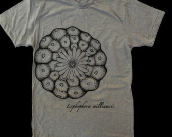 Peyote Cactus T-Shirt – Hand-Printed Lophophora Williamsii Design