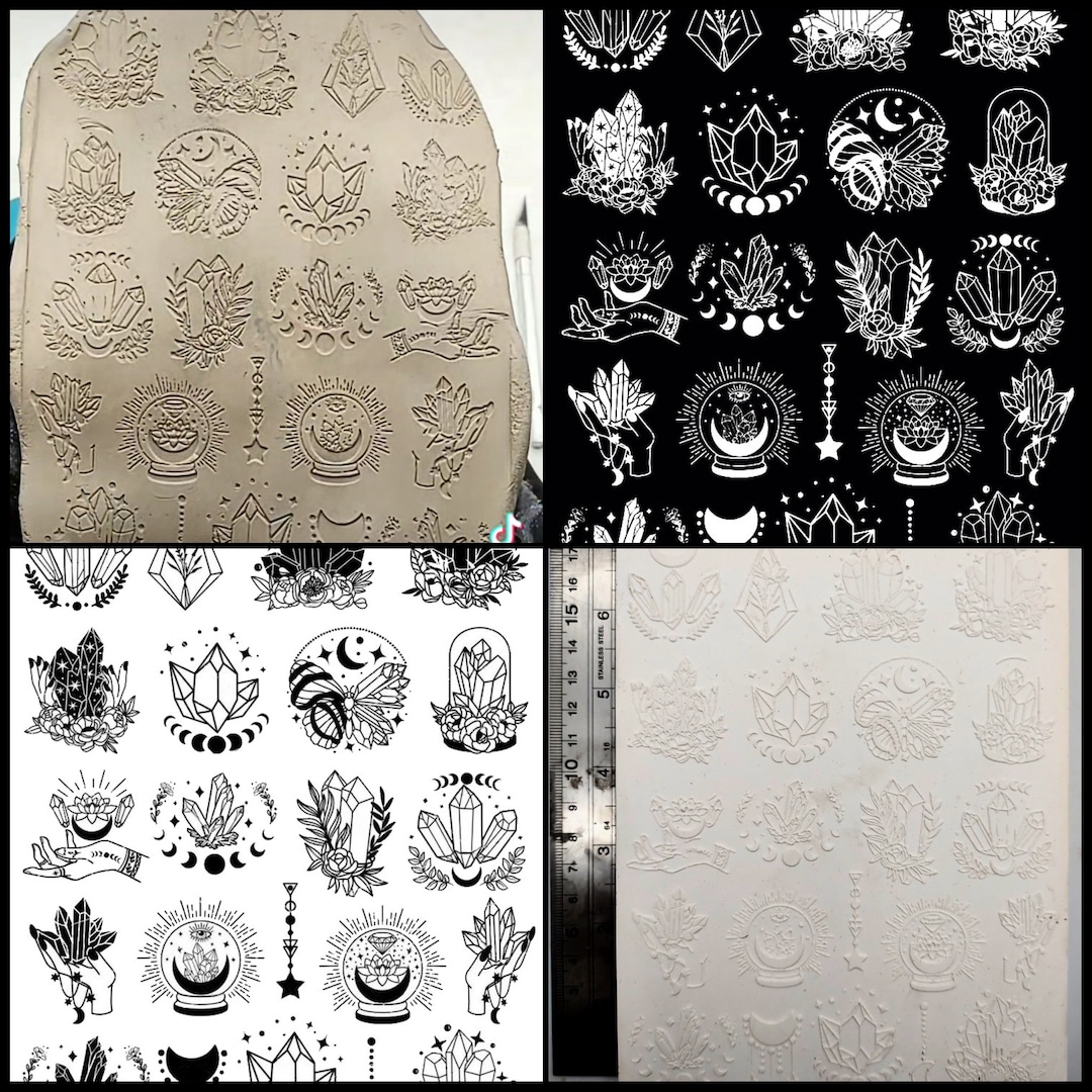Magic Crystal Clusters Clay Flash Mold Plaster Press Molds Sprig Mould ...