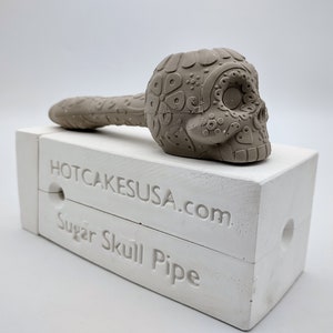 6" Sugar Skull Pipe Mold Slip Casting plaster mold