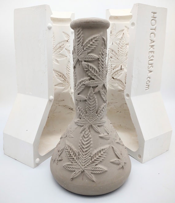Pot Leaf Vase Ceramic Slip Casting Plaster Mold Combo Etsy