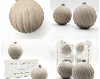 3" Round Spiral Ornaments Ceramic Slip Casting Plaster Molds
