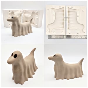 Sausage Ghost Dog ceramic slip casting plaster Mold