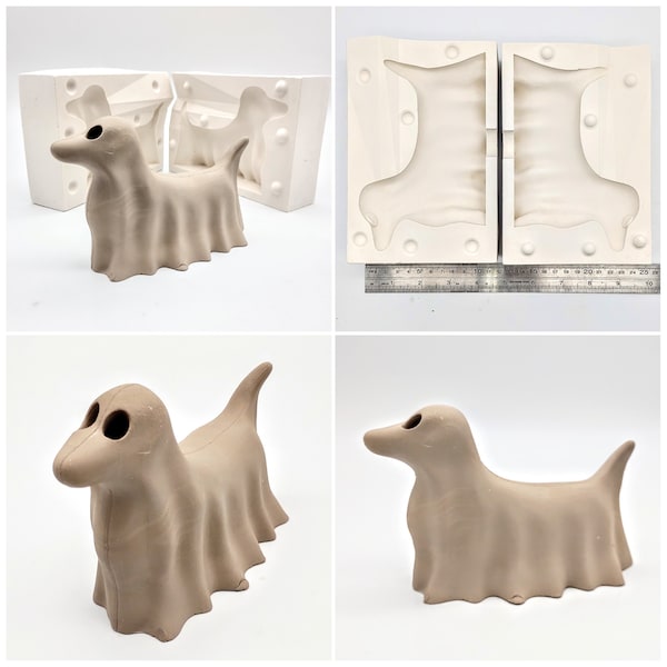 Sausage Ghost Dog ceramic slip casting plaster Mold