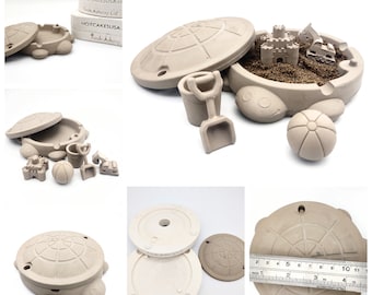 90's Retro Turtle Sandbox Ashtray mold with beach equipment mold plaster slip casting ceramic molds