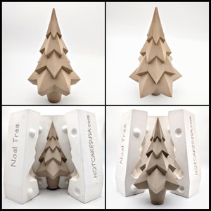 9" Modern Noel Tree Mold Ceramic Slip Casting Plaster Moulds stand-alone decor