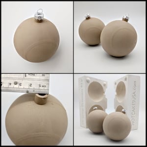 3" Round Ornaments Mold Ceramic Slip Casting Plaster Moulds fits standard hangers
