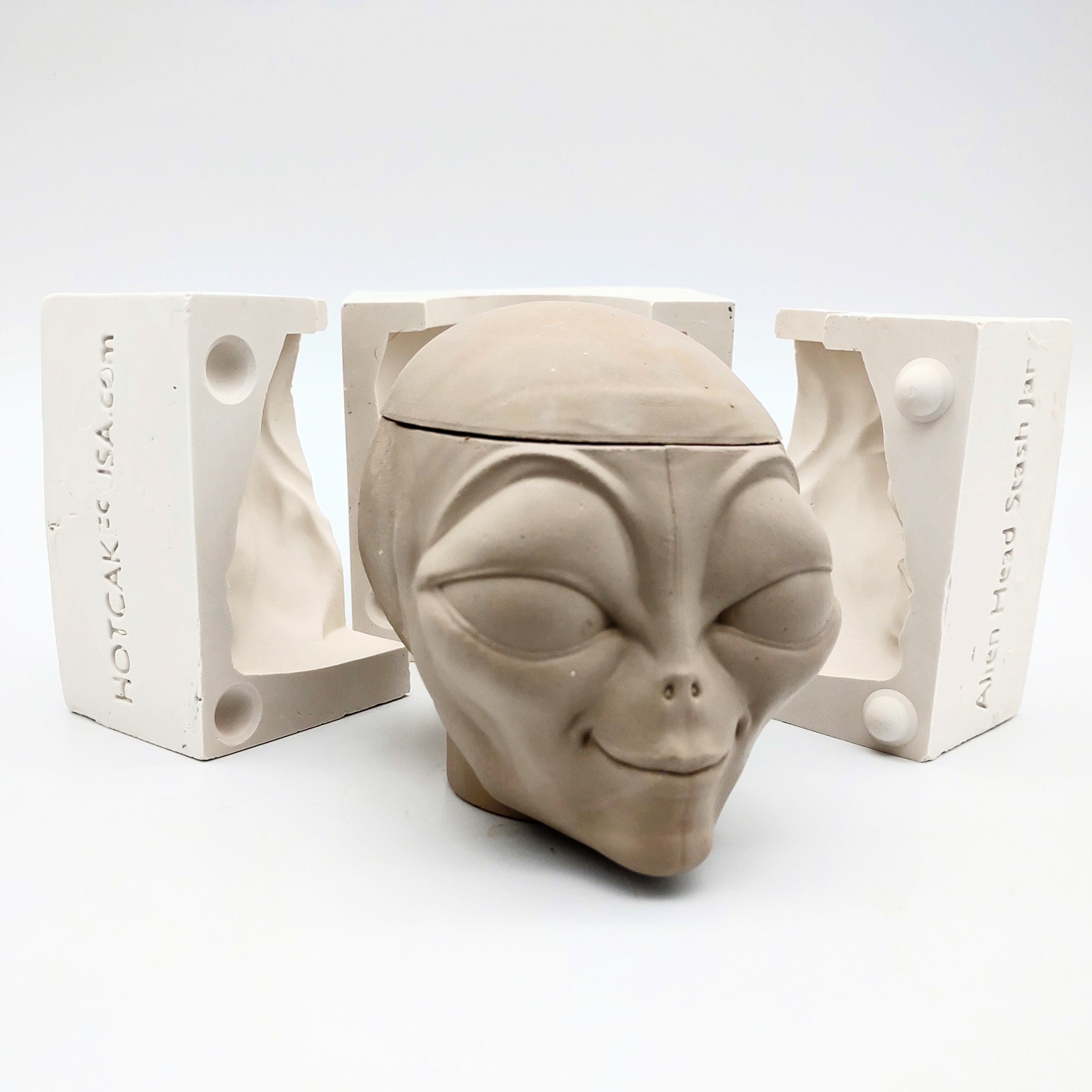 Alien Extraterrestrial Stash Jar Mold Ceramic Slip Casting Plaster Mold ...