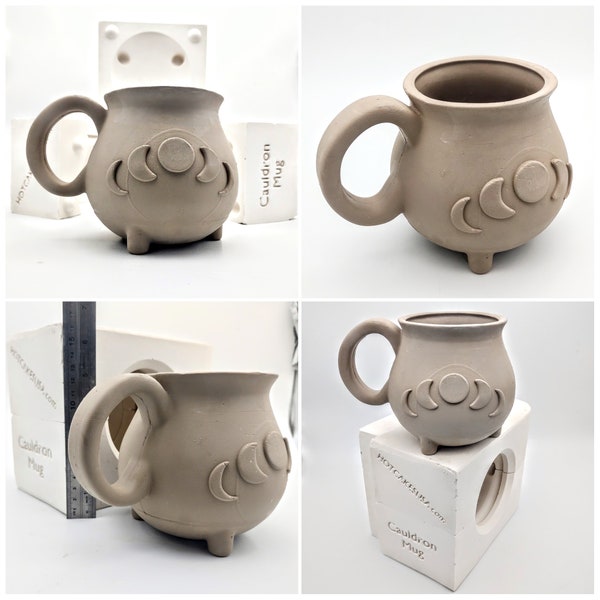 Moon Phase Cauldron Mug Mold Ceramic Slip Casting Plaster Molds