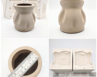 Tear drop Dented Cork Top Stash Jar Ceramic Slip Casting plaster mold