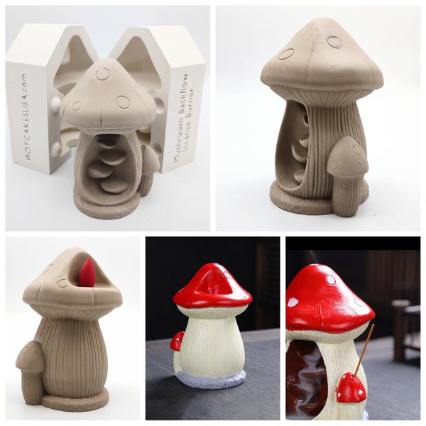 Mushroom Backflow Incense Burner Mold Ceramic Plaster Slip Casting Molds