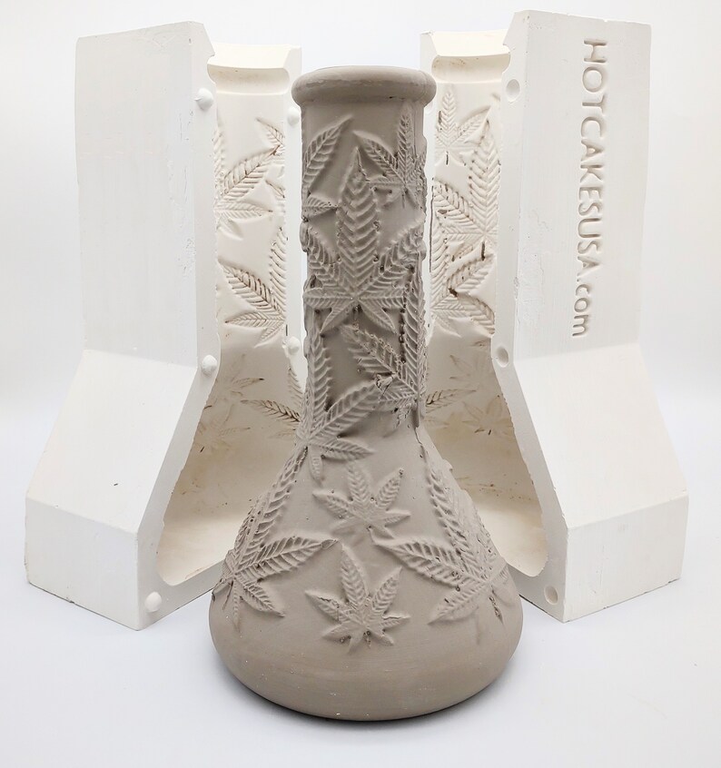 Pot Leaf Vase Ceramic Slip Casting Plaster Mold Combo Etsy