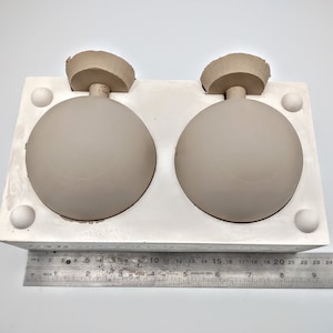 3 Round Ornaments Mold Ceramic Slip Casting Plaster Moulds fits standard hangers image 4