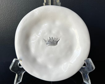 Rae Dunn Dimpled Crown Plate by Magenta Vintage 6 Inch Collectible