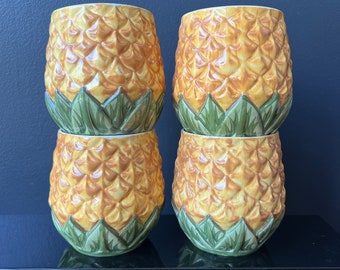 Vintage Island Worcester Pineapple Mugs Jamaica Ceramic Tiki Mug Tropical Drinks