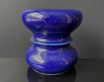 Tapio Wirkkala Rosenthal Studio Linie Germany Baluster Vase Cobalt Blue 3520 MCM Short Vessel
