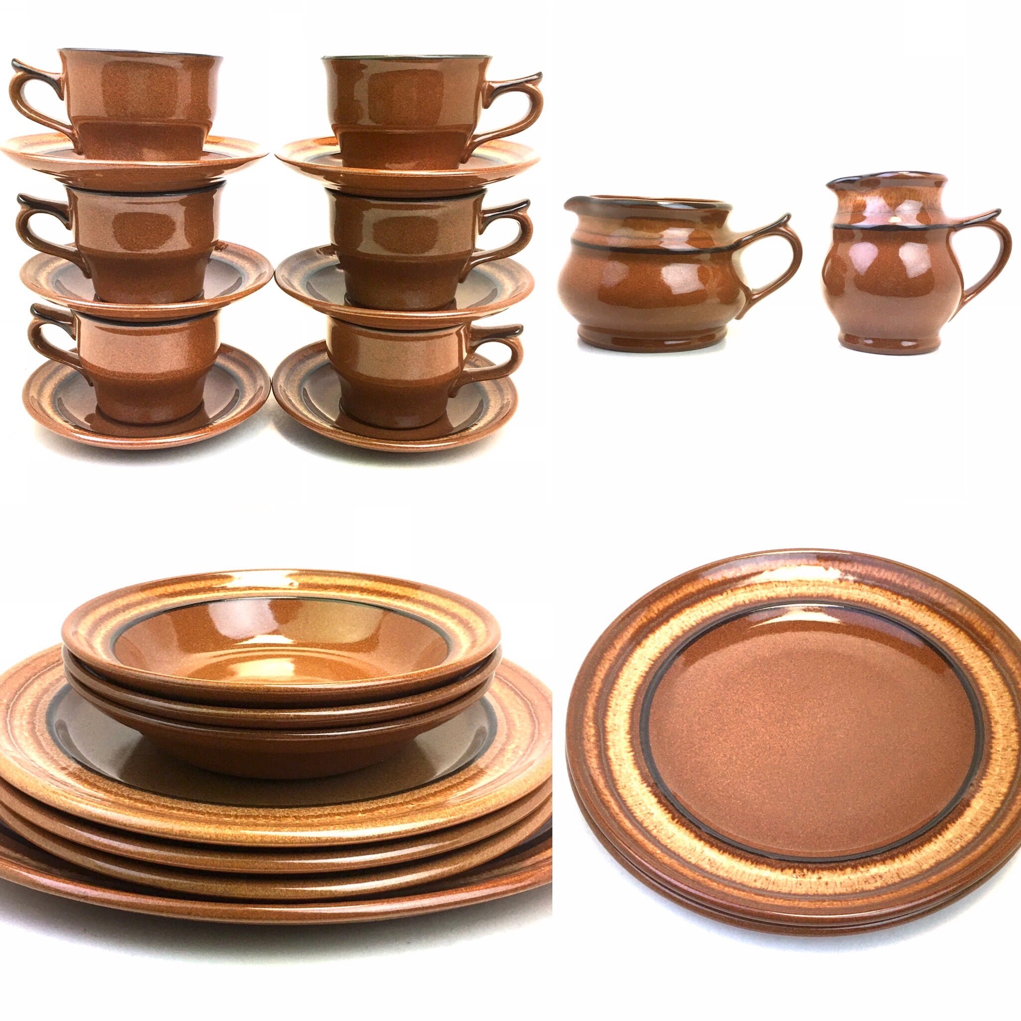 Franciscan Cinnamon Plates Bowls Cups Saucers Platter Vintage Etsy