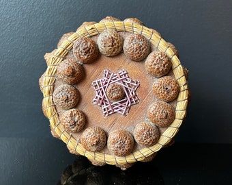 Indigenous Quill Box With Birch Bark Porcupine Quill Sweetgrass and Acorn Eastern Native American Decor First Nations